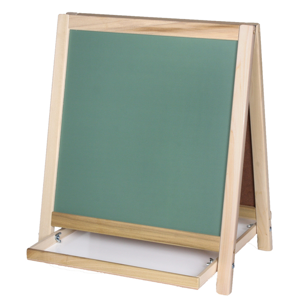 Crestline Products Magnetic Table Top Easel, Chalkboard/Whiteboard, 18.5in x 18in 17306